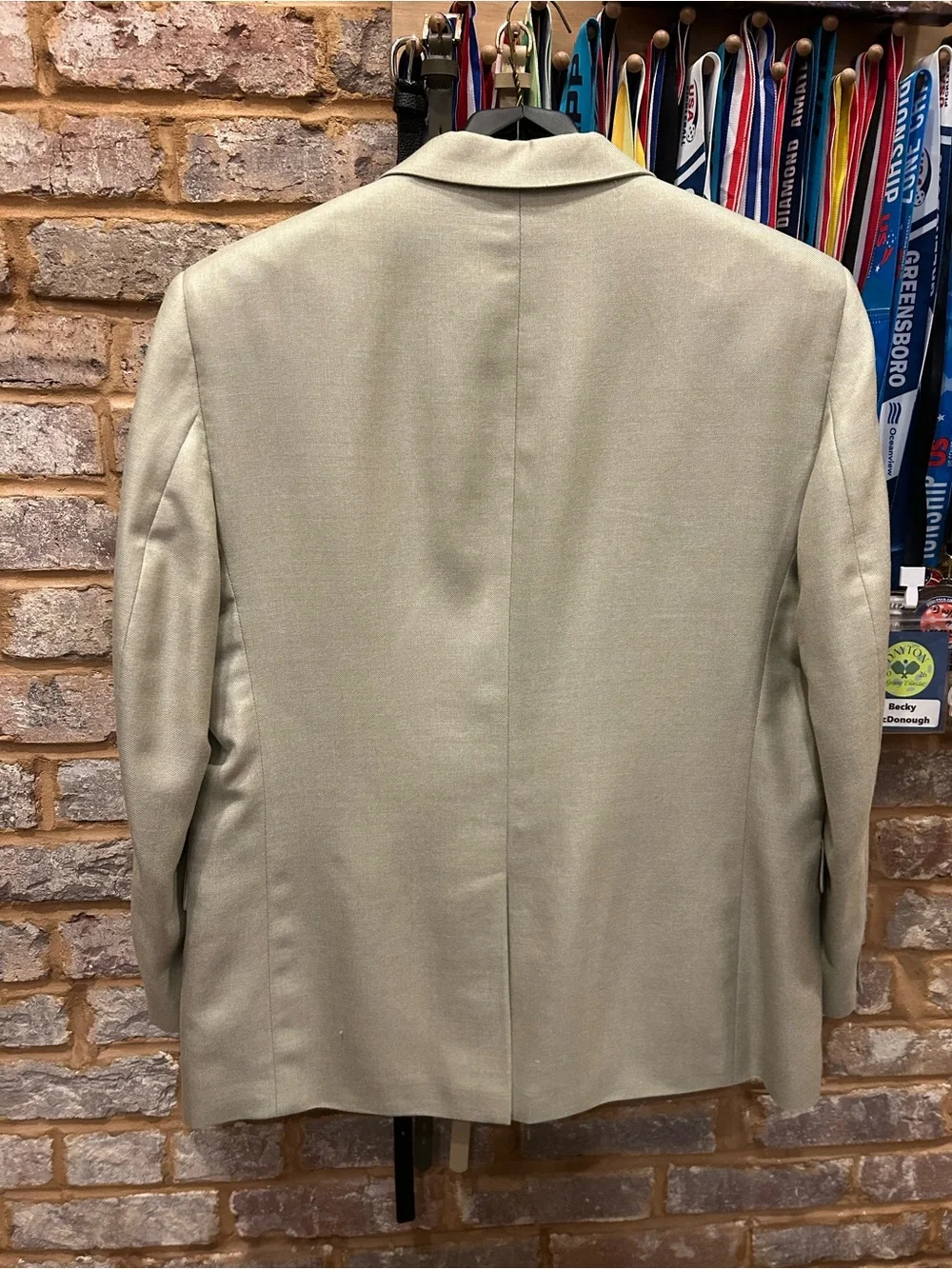 Jo S A Bank Men's Light Gray Classic Notch Lapel Blazer